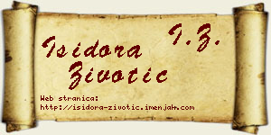 Isidora Životić vizit kartica